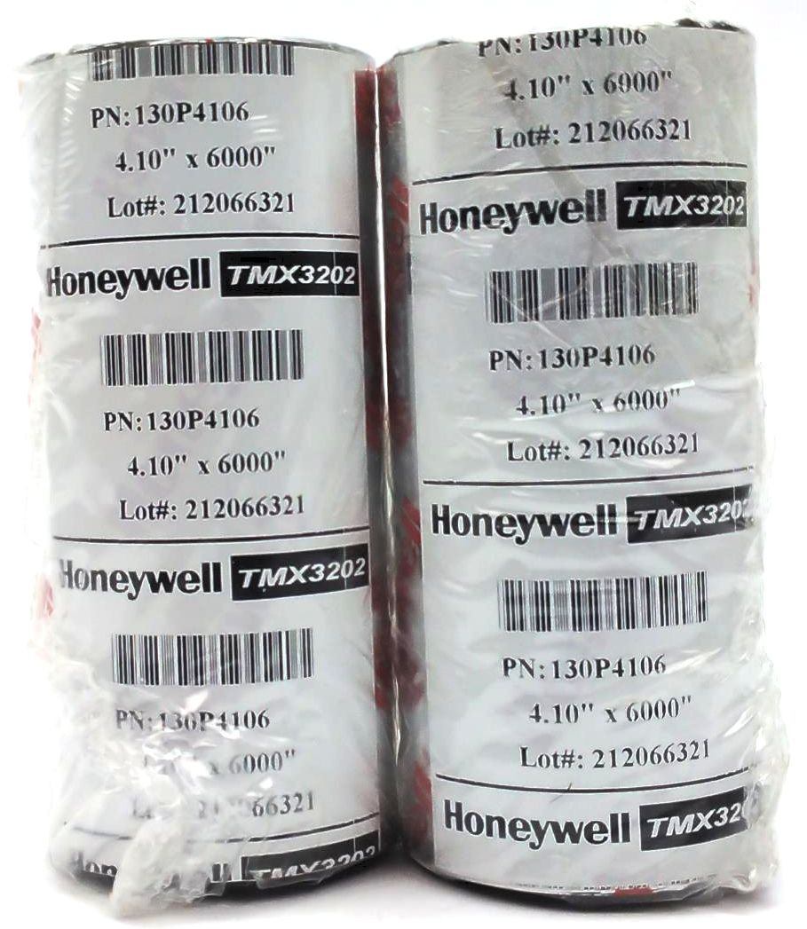 Honeywell Thermal Ribbons 4.10″ x 6000″ TMX3202 130P4106 Genuine OEM – 2 Rolls