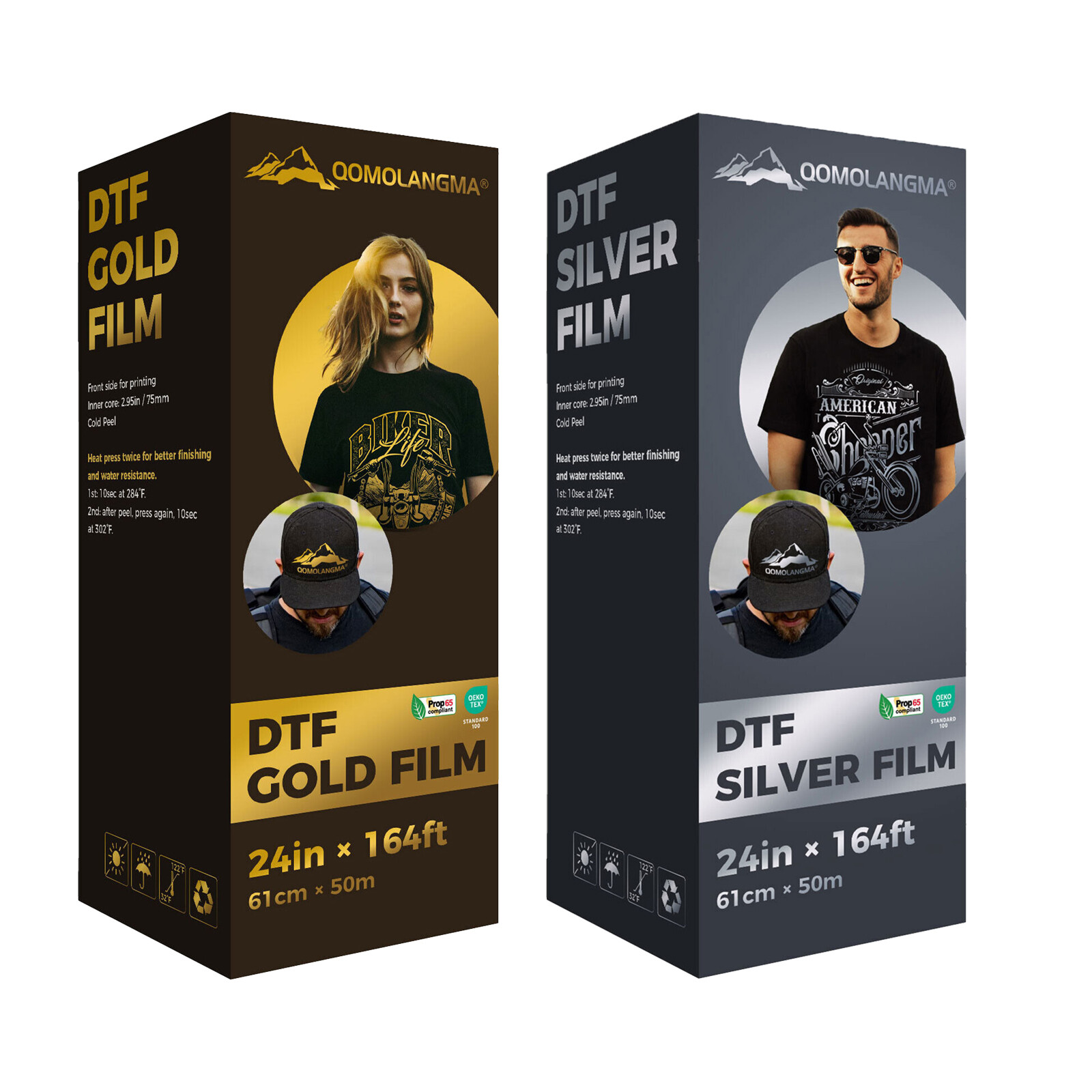 24in x 164ft Gold / Silver DTF Foil Film Roll DTF Transfer Film Roll Cold Peel