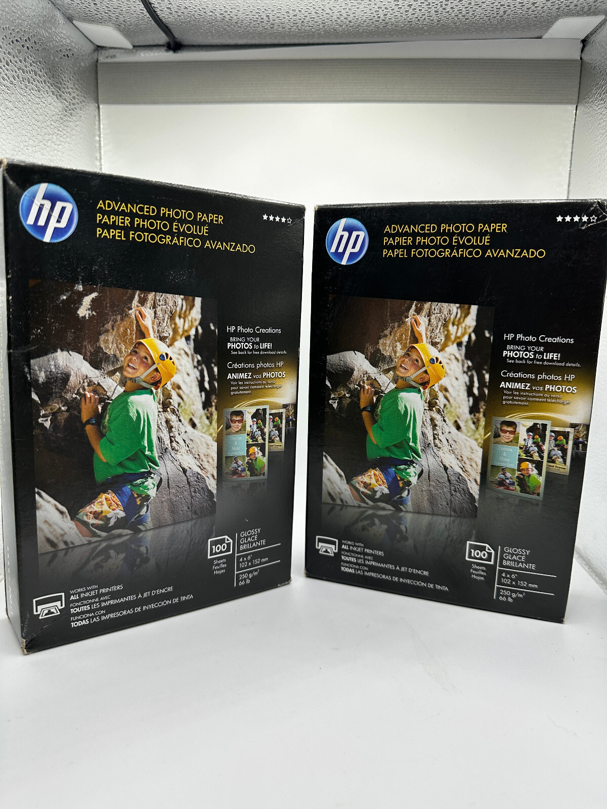 Hewlett Packard Q6638A GLOSSY PRINTER PAPER 4×6-100 Sheets each 200 Total