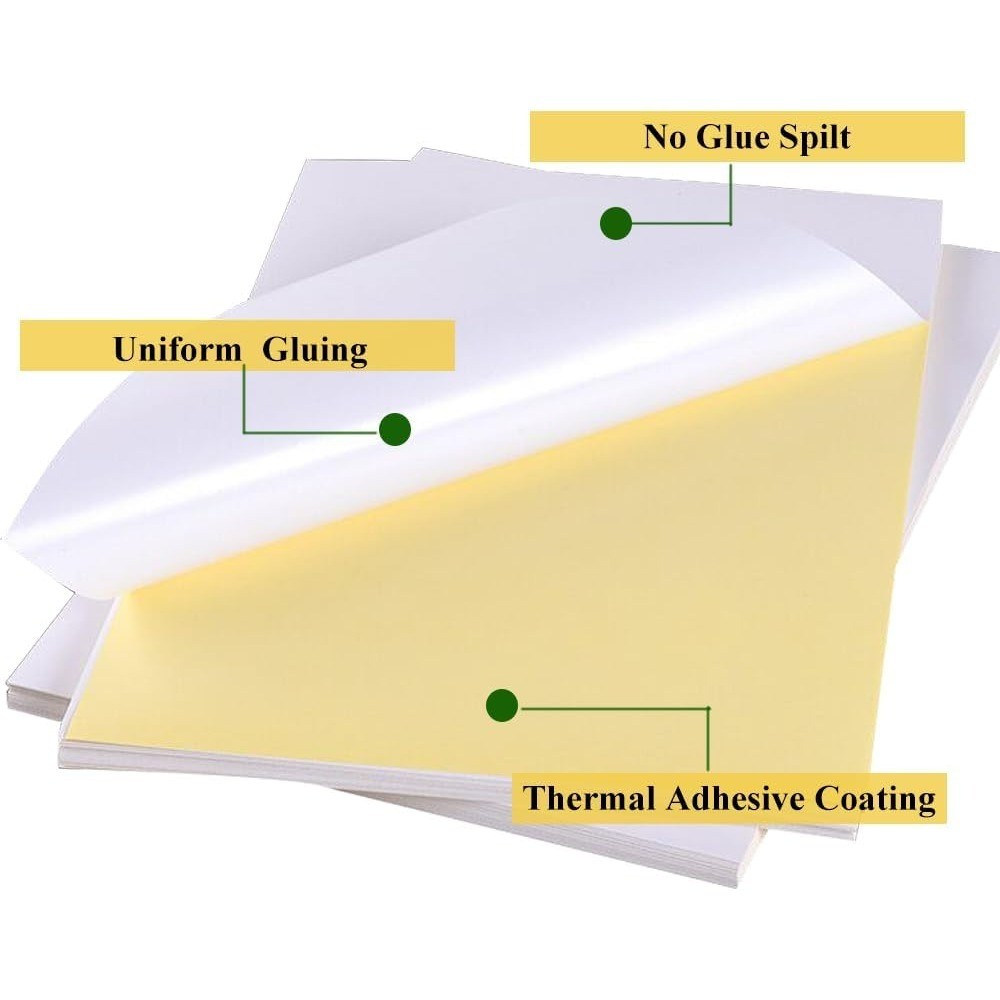 White Matte Printable Sticker Paper for Inkjet & Laser Printers, 45 Sheets Full