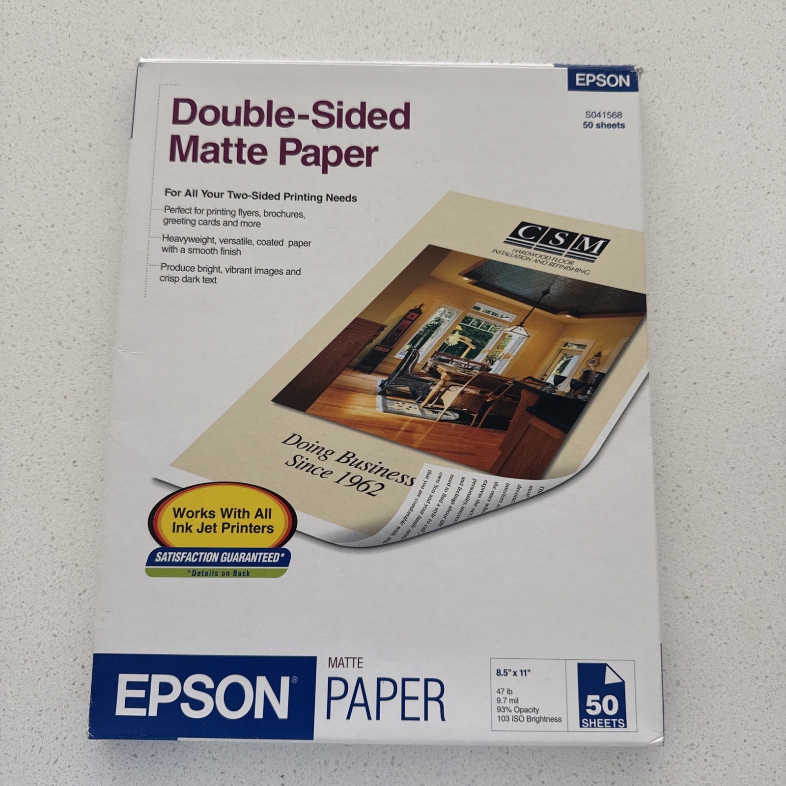 Premium Matte Presentation Paper 9.7 mil 8.5×11″ 47 lb Matte White Double Side