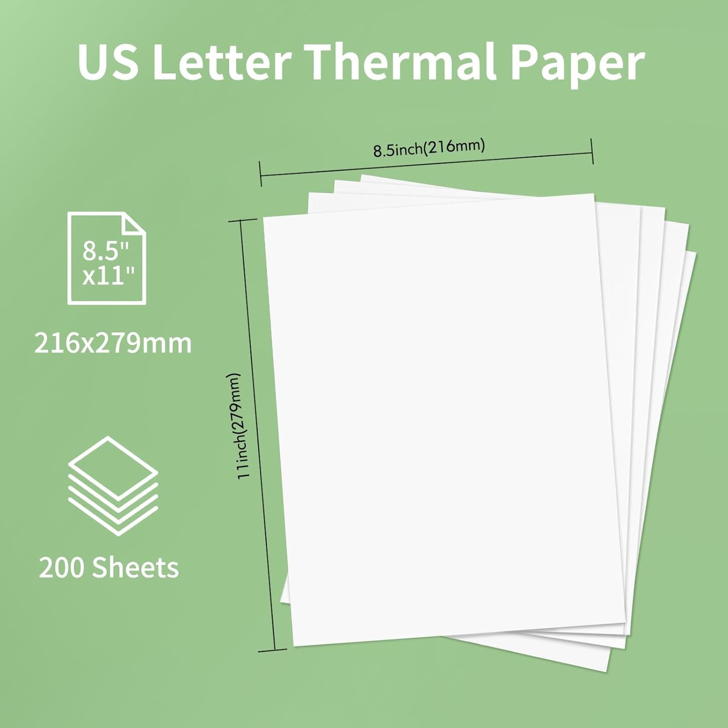 Biodegradable Thermal Paper – 8.5” x 11”, 200 Sheets for Printers