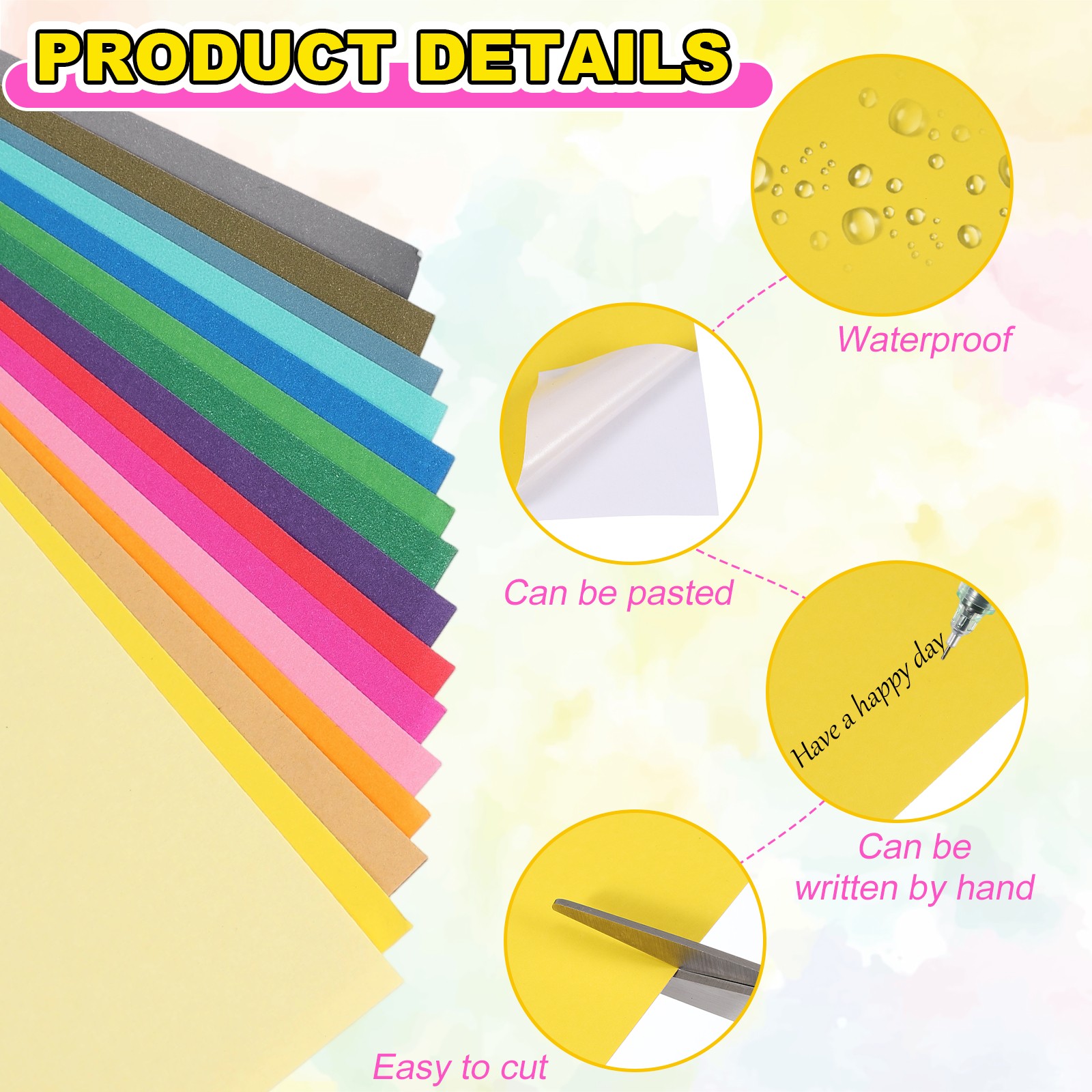 40Pcs Full Sheet Label Sticker Paper, A4 Shipping Labels, Yellow