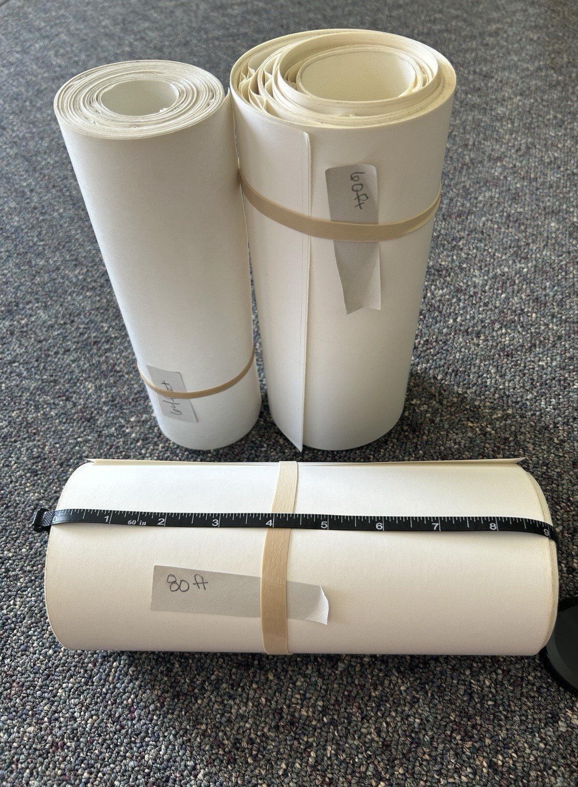 3 Rolls Of Thermal Adhesive Paper Totaling 9inch X 204feet