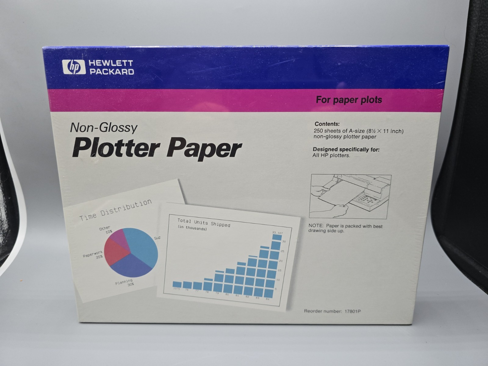 New Hewlett-Packard Non-Glossy Plotter Paper 8.5” x 11” Sealed Reorder # 17801P