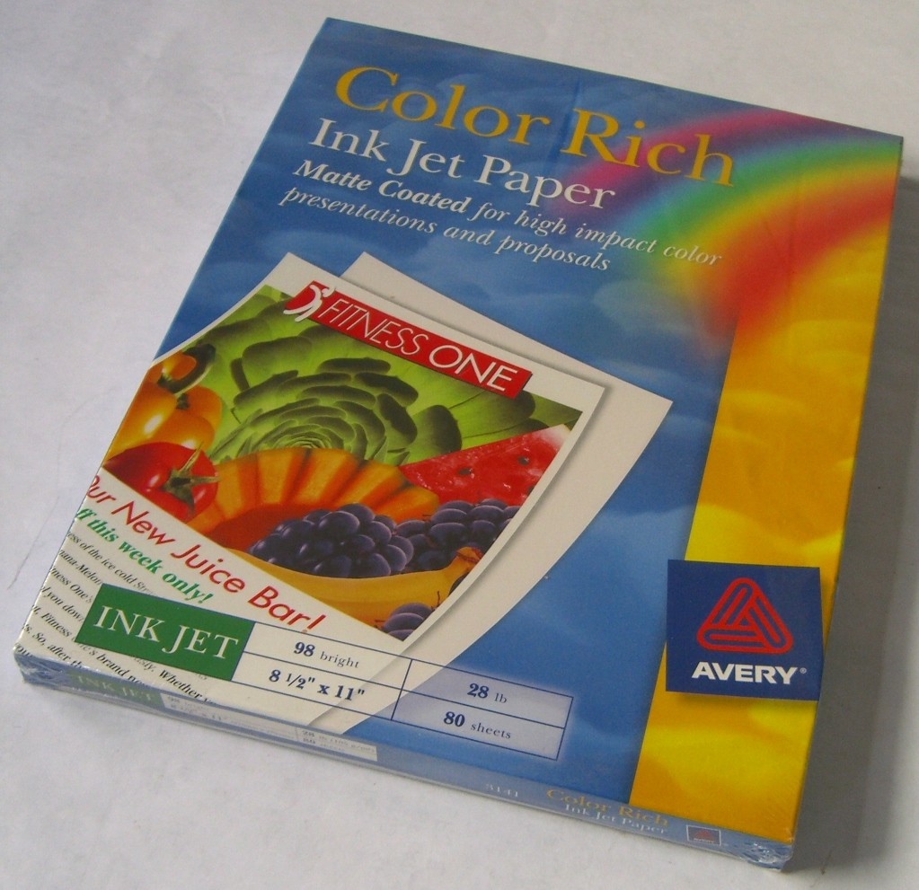 Avery Color Rich/Matte Coated Inkjet Paper 98 Bright 28LB 80Sheets 8.5″ x 11″