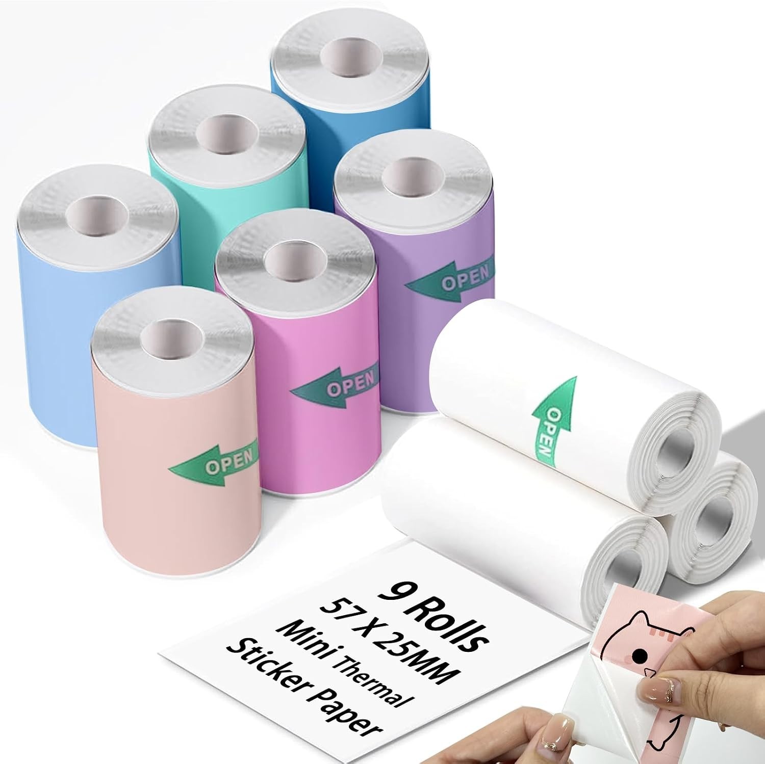 9 Rolls Mini Thermal Sticker Paper for Mini Inkless Printer, BPA/BPS Free | 3…