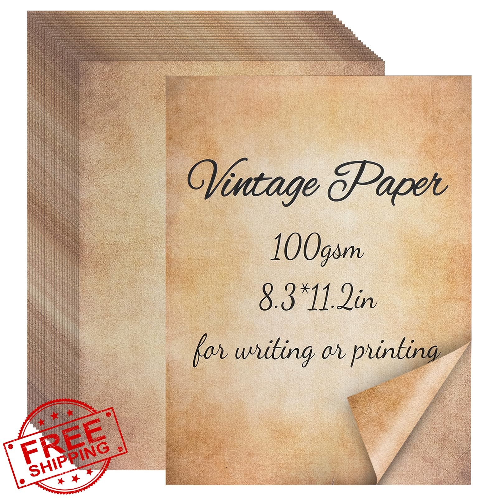 CraftyManor 120 Sheets Vintage Printer Paper