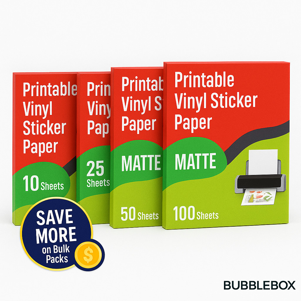 Matte Printable Vinyl Sticker Paper 8.5×11 Waterproof Inkjet Laser Cricut 1000