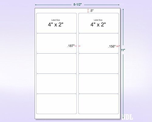 – 8-1/2 x 11 Neon Color 4 x 2″ – 10 Per Page | 250 Labels Blue Fluorescent