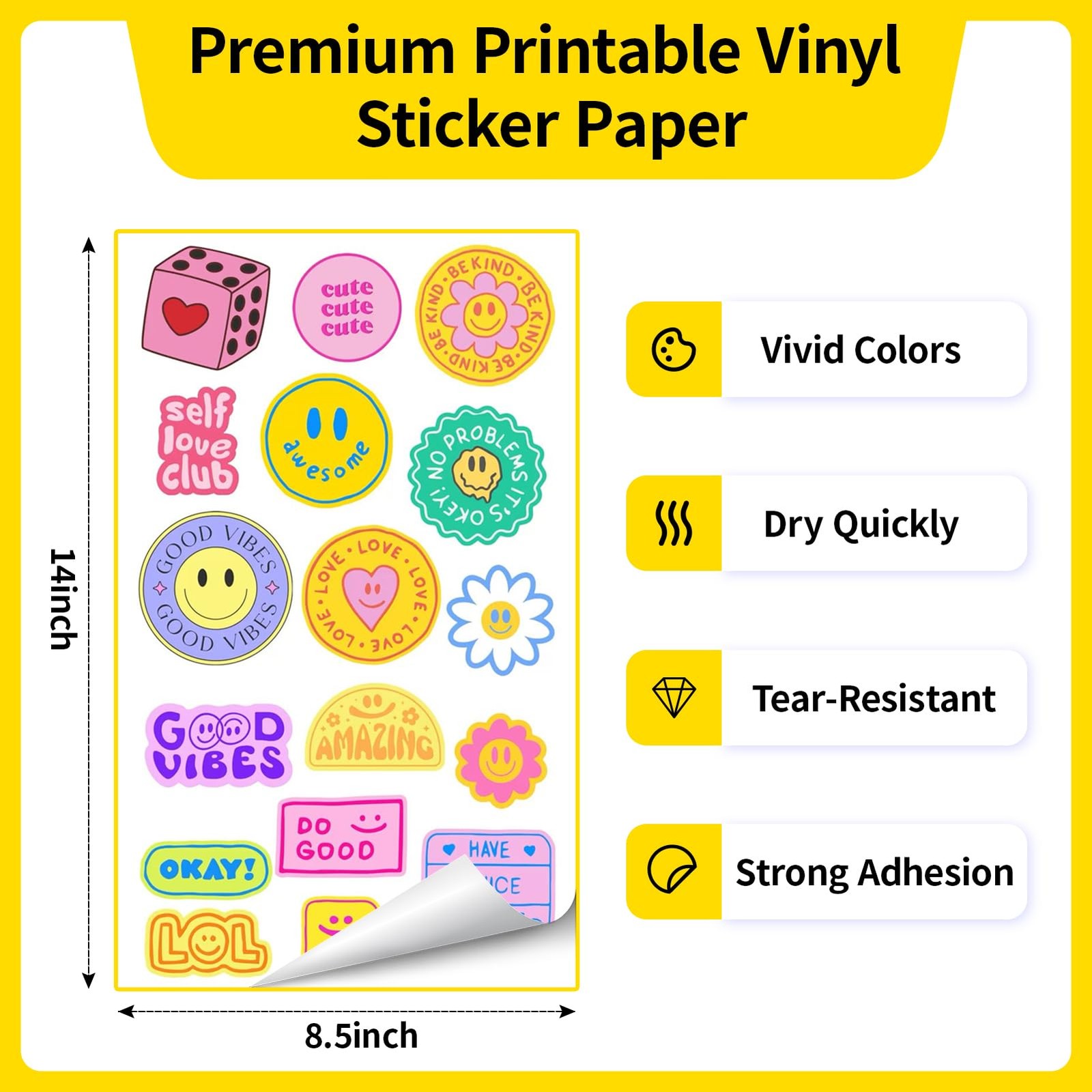 30Pack 8.5×14 inch Printable Clear Transparent Vinyl Sticker Paper for Inkjet…
