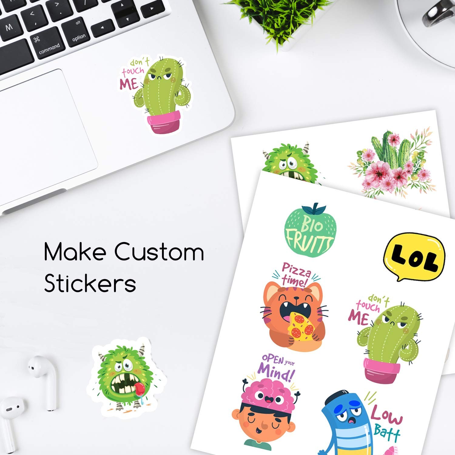 Premium Printable Vinyl Sticker Paper for Inkjet Printers, 50 Sheets Matte Wh