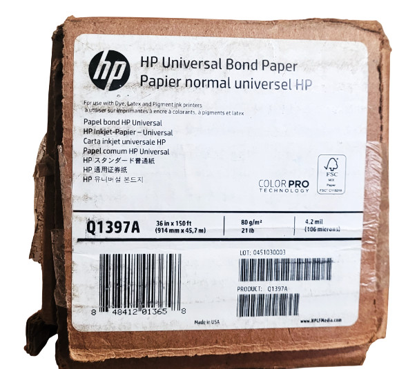 HP Q1397A Universal Bond Paper 36″x150′