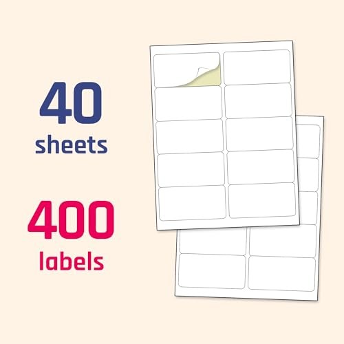 2″ x 4″ Labels for Printer, Printable Mailing Address 2″ x 4″ | 40 Sheets