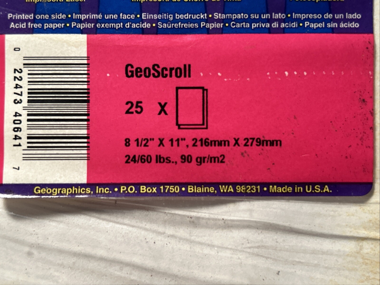 Geo graphics Geo Scroll Paper Printed Printer Vintage 1990s New USA