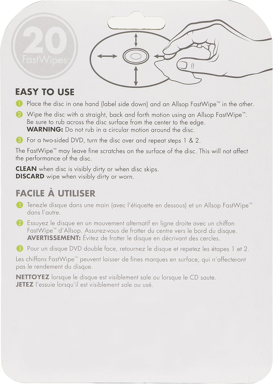 CD and DVD Fastwipes, Lint-Free Wipes for Cleaning DVD, CD, PS1, PS2, XBOX & XBO