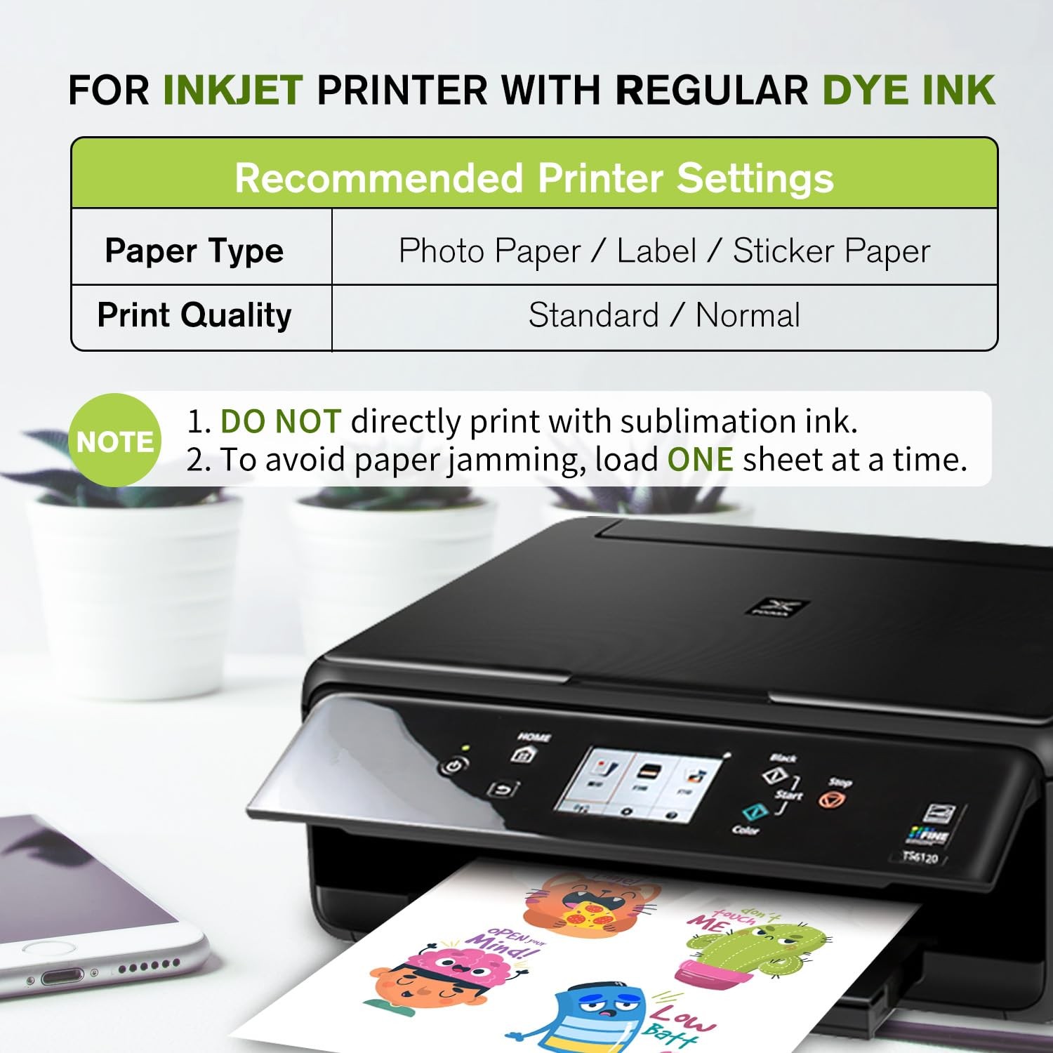 Clear Sticker Paper for Inkjet Printers – Waterproof Translucent Printable Vi…
