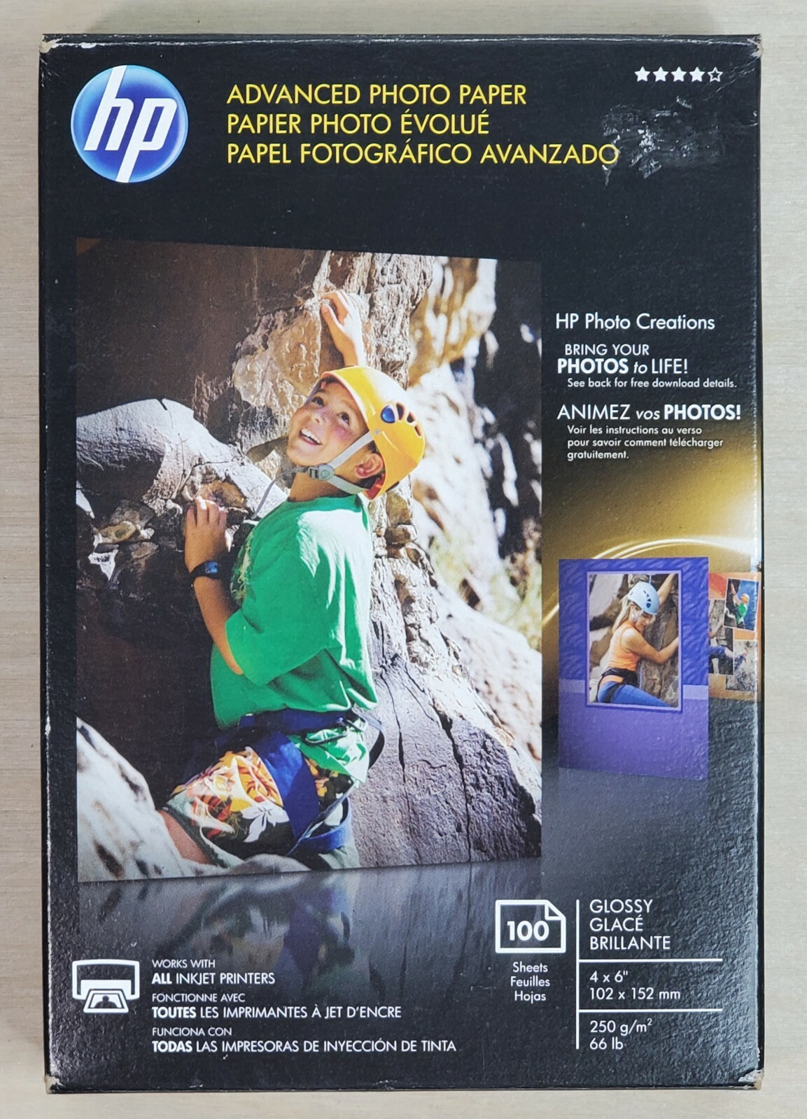 HP Everyday PHOTO PAPER 100 Glossy Sheets 4 x 6″ Q6638A Open Box
