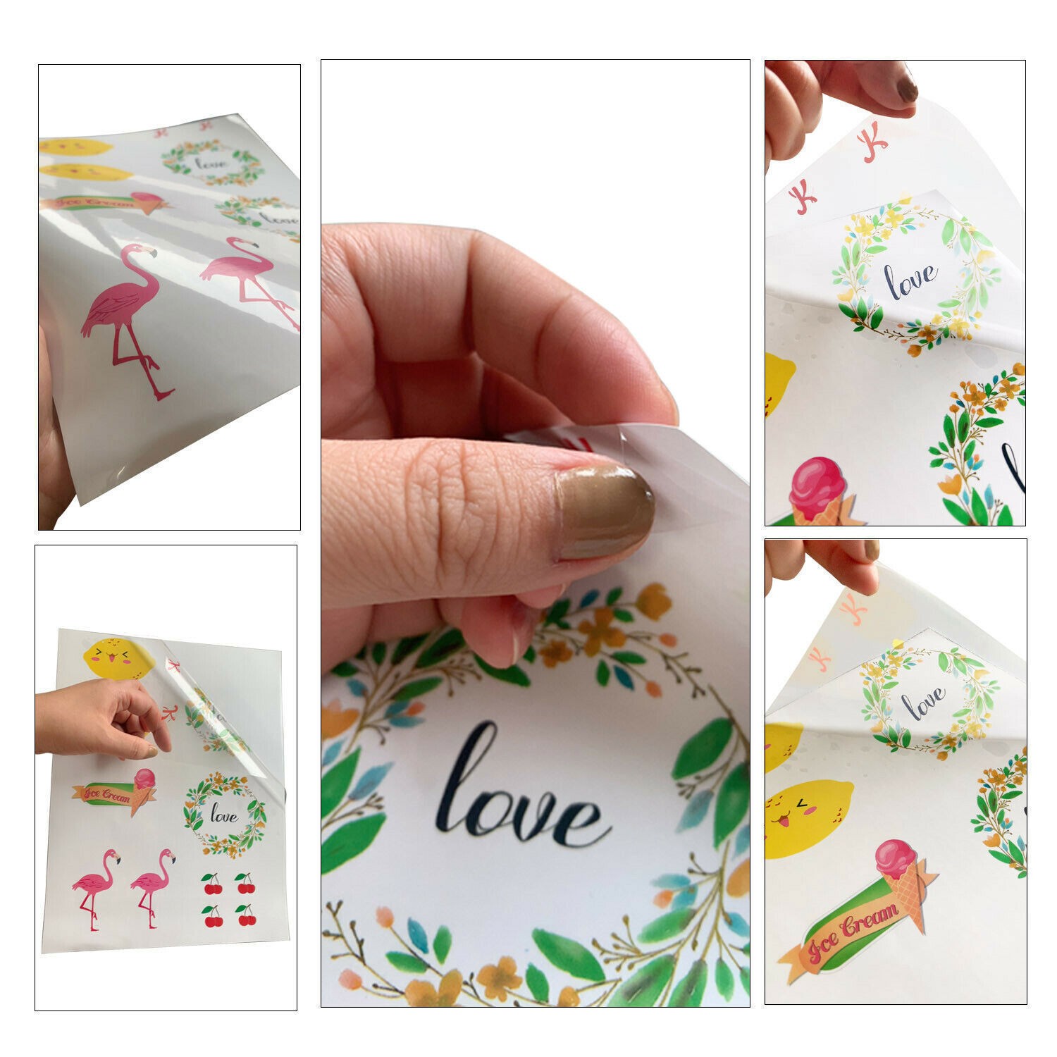 20PCS Printable Vinyl Sticker Paper for Laser Printer Glossy Translucent Sticker