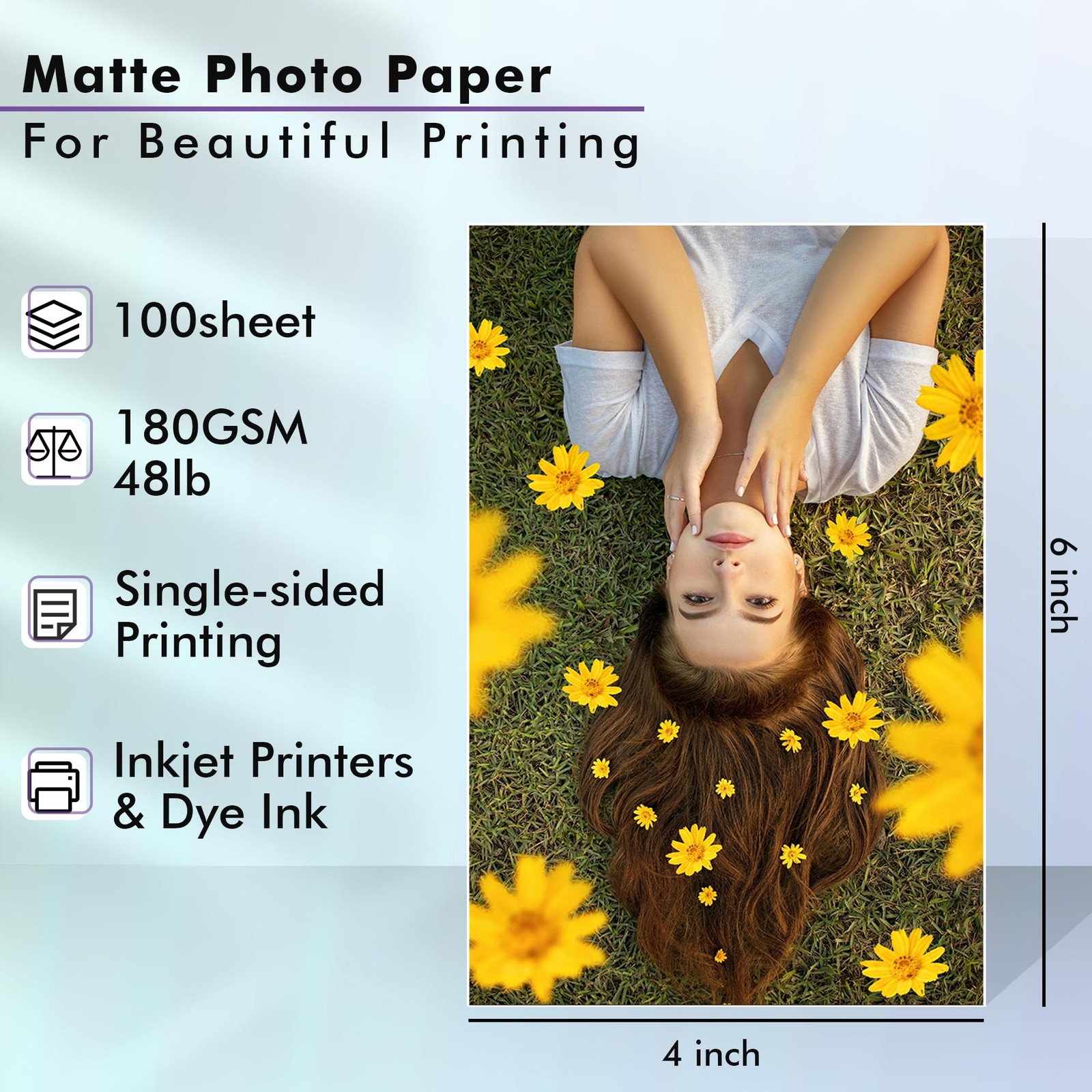 Koala Photo Paper Matte Coated 4×6 Inch 48LB Presentation 100 Sheets Inkjet