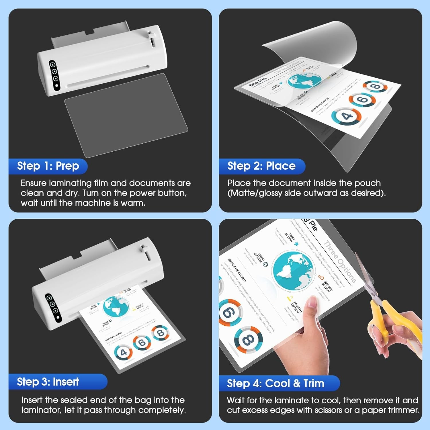 30 Pack Laminating Sheets, Hold 8.5 x 11 Inches, 3 Mil Thermal Laminating