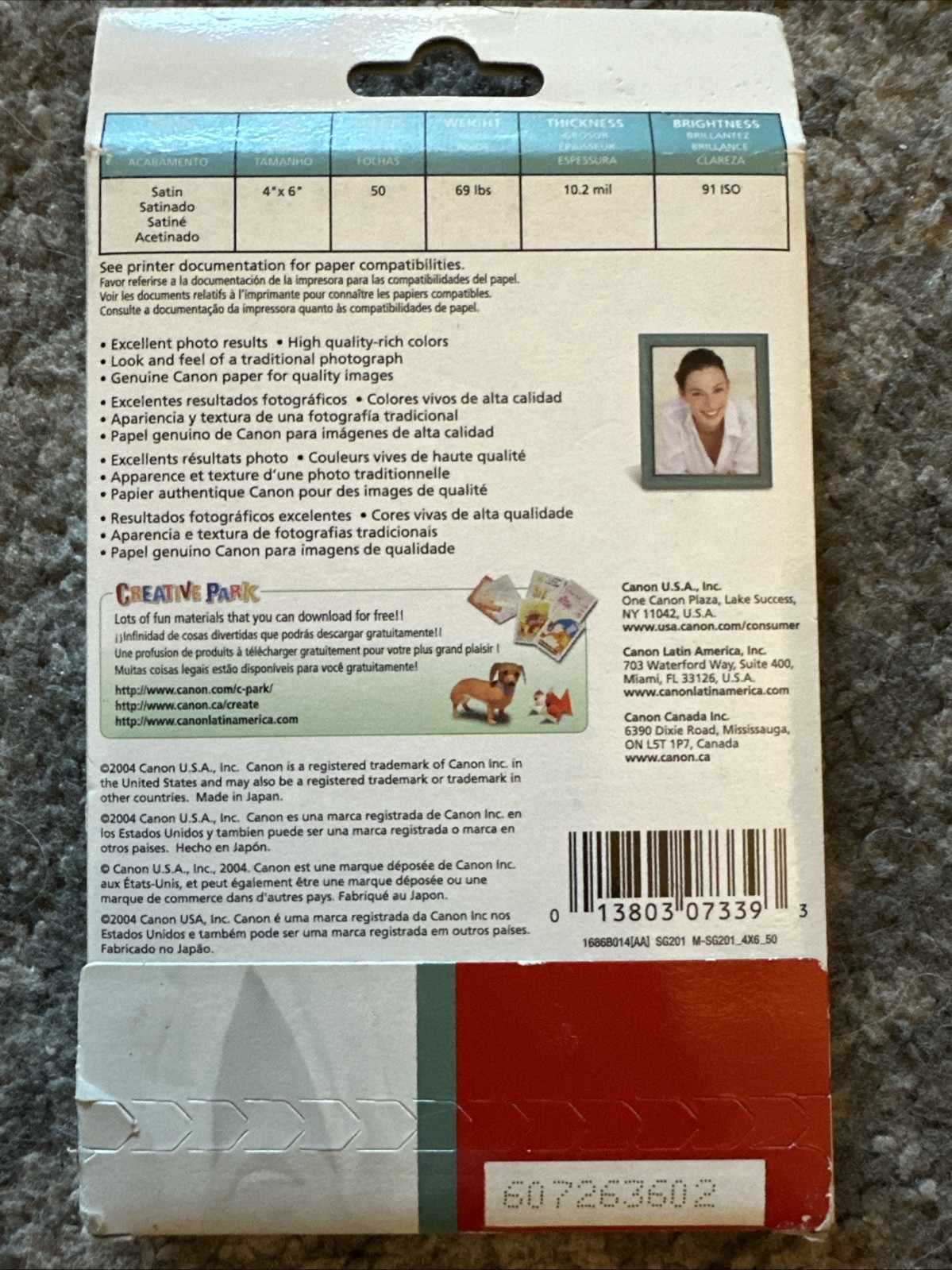 Canon Photo Paper Plus Semi-Gloss, 4 x 6″, 50 Sheets