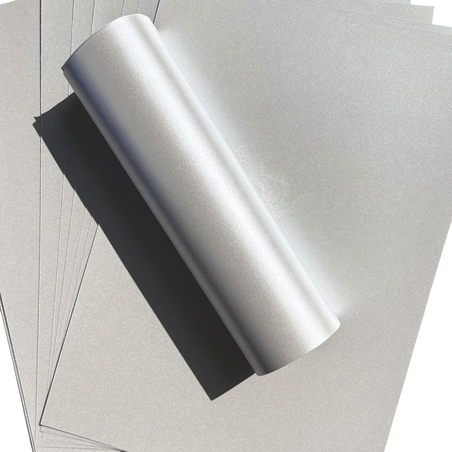 10 Sheets Premium Metallic Paper with Real Silver Pigments – 120gsm (32lb Bon…