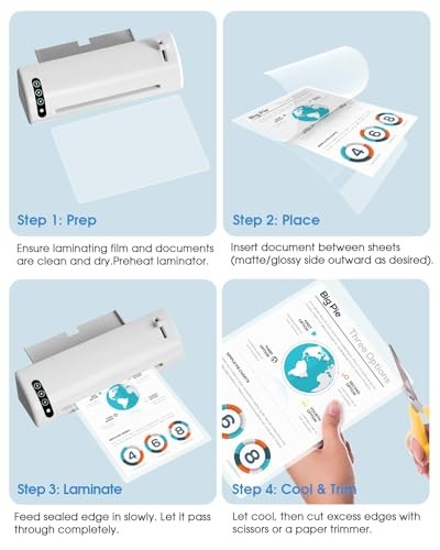 Pack Laminating Sheets, Hold 8.5 x 11 Inches, 3 Mil Thermal Laminating 300