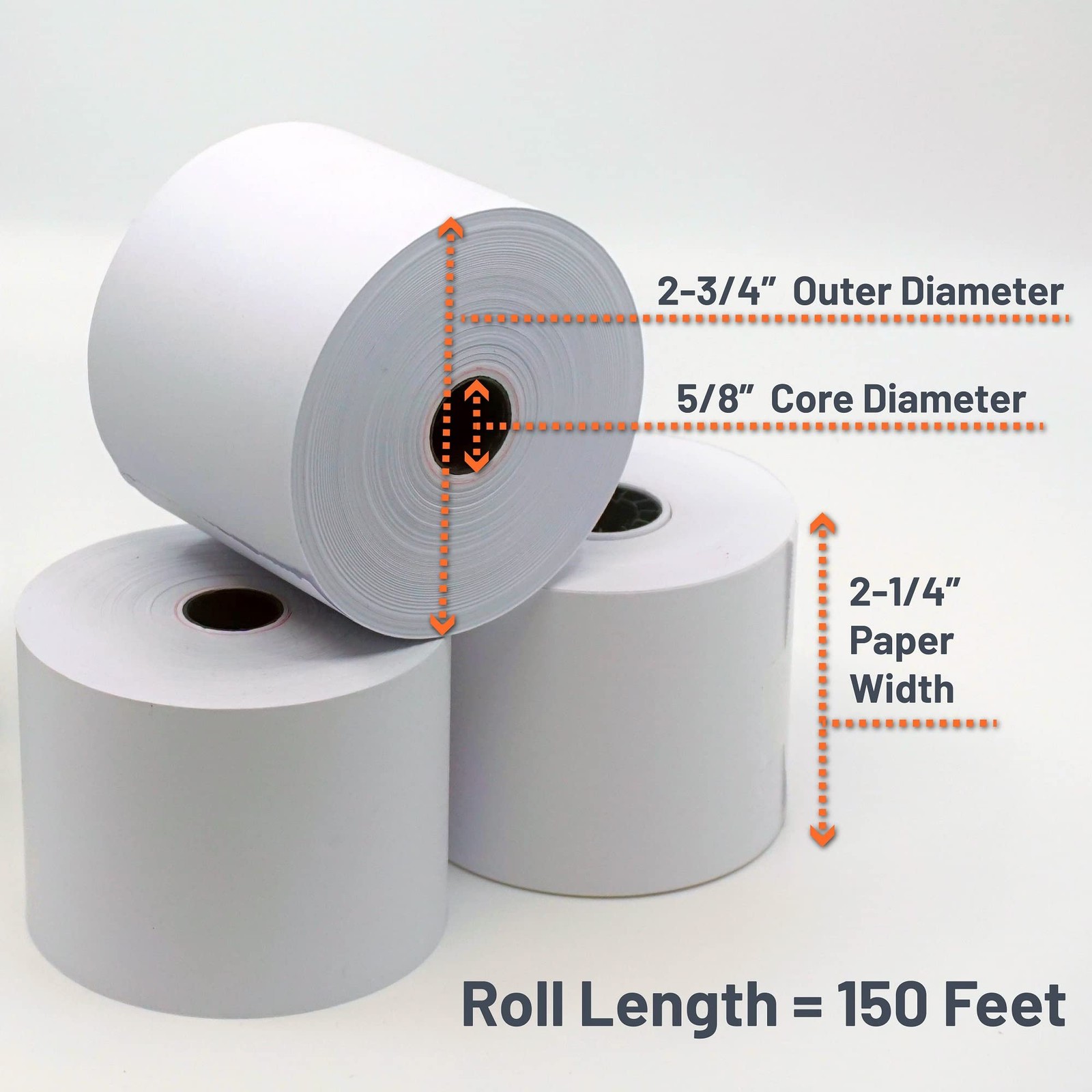 Victor 7050 Compact White Paper Rolls for Handheld and Portable Printing Calc…