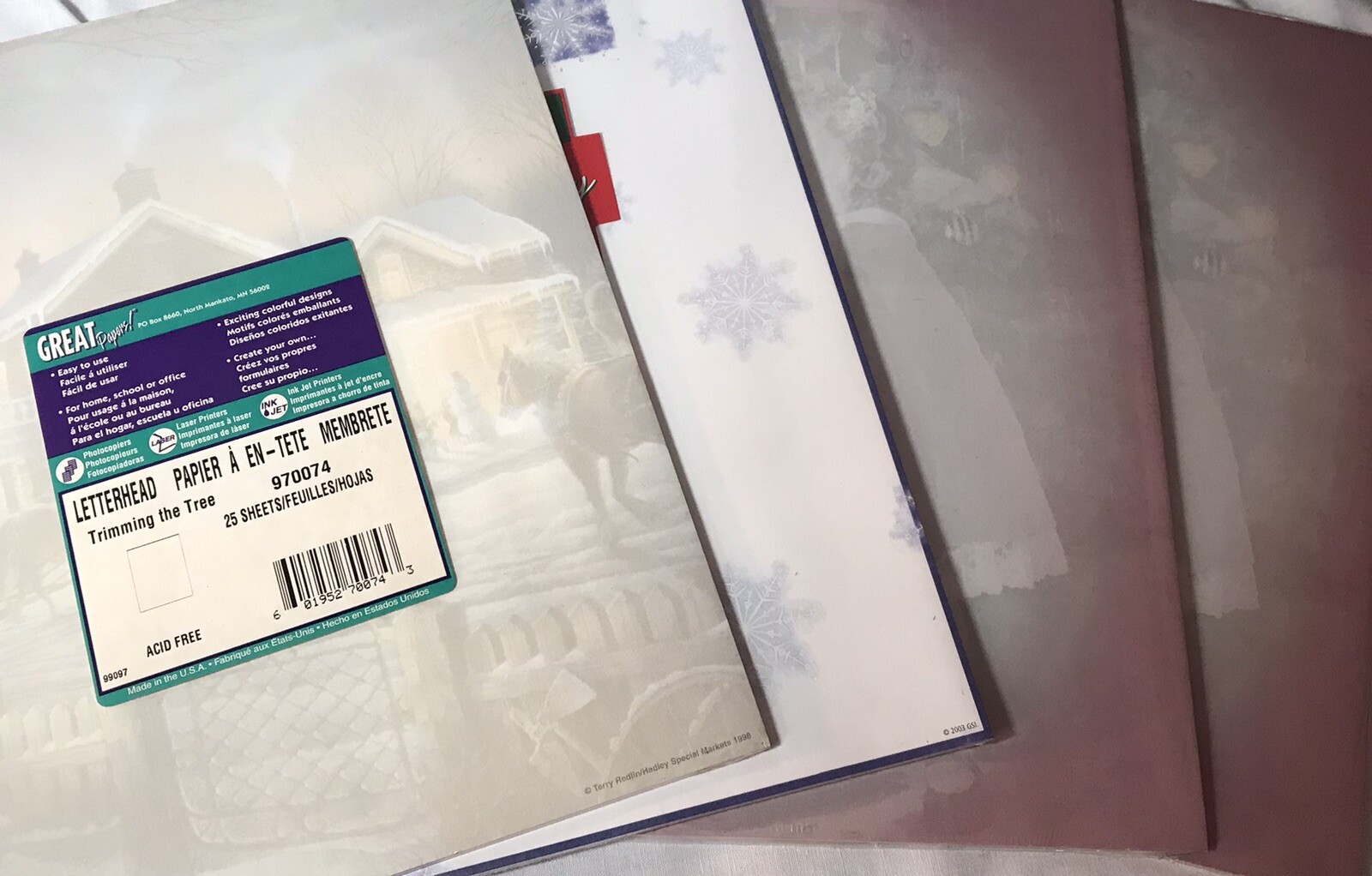 Four Packs of Holiday Themed Letterhead paper 115 sheets total