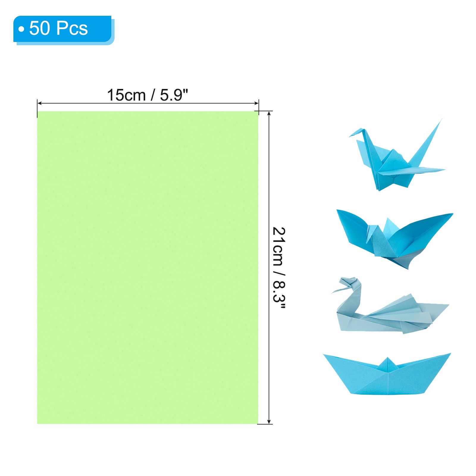 Light Green Copy Paper, 50 Sheets A5 8.3×5.9″ 70gsm for Office
