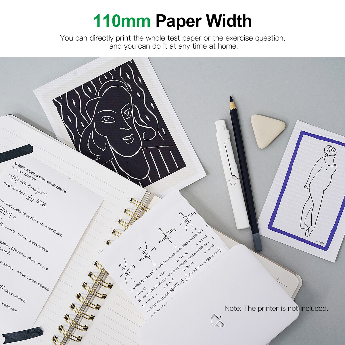 Poooli 110 * 30mm White Non-adhesive Thermal Paper Roll BPA-Free F2H5