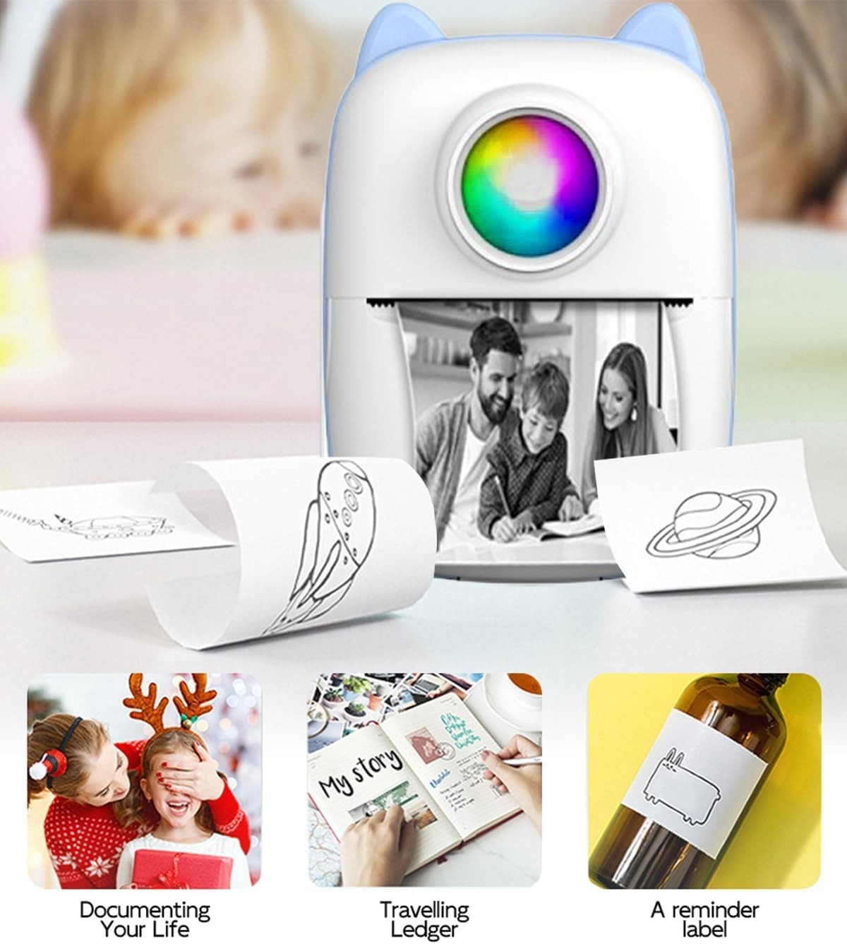 DIY Printable Sticker Paper – 10 Rolls, 57x25mm for Mini Printers & Kids Cameras