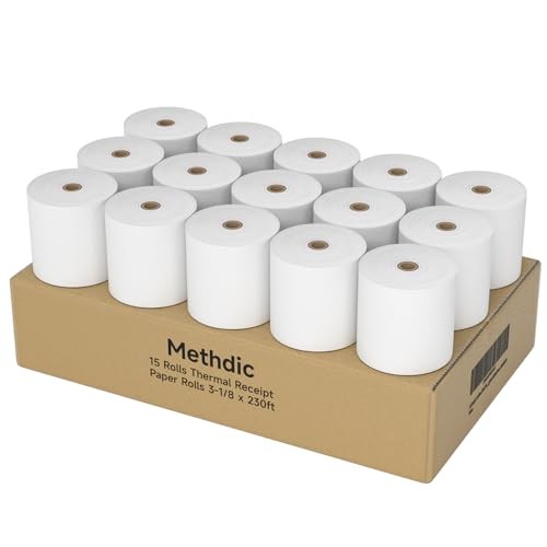 15 Rolls 3 1/8 x 230 Thermal Paper Receipt Rolls 55 GSM Premium Quality Thick