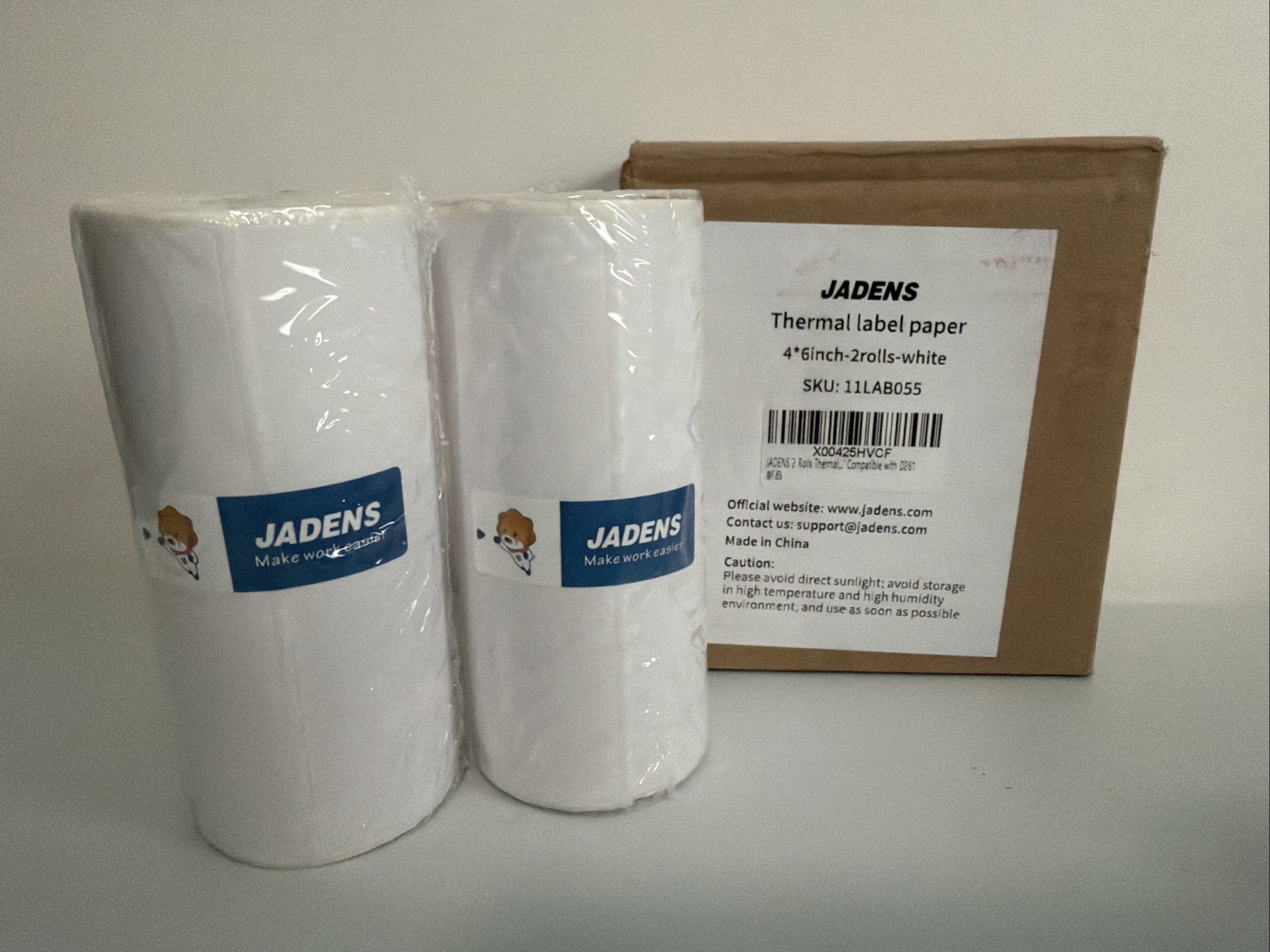 Jadens Thermal Label Paper 4*6” – 2 Rolls – SKU 11LAB055 – For D261