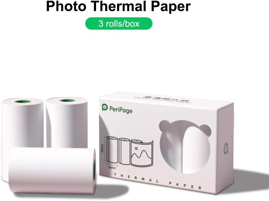 Peripage Mini Printer Paper Sticker, Self-Adhesive Thermal Paper colorless St…