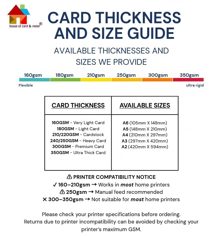 , A4, White Cardboard, 180gsm Pack of 50 Sheets