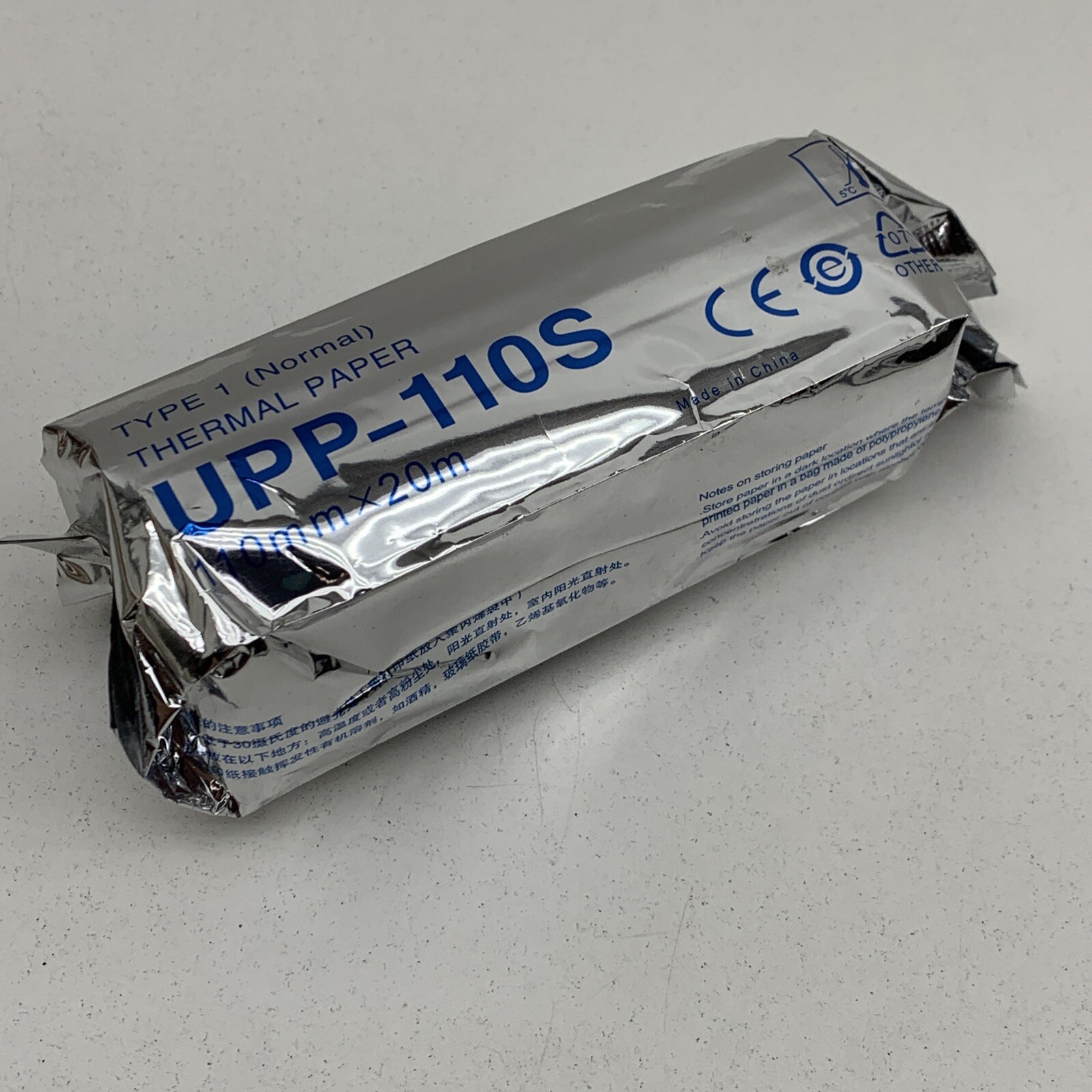 (2-Pack) UPP-110S Black and White Thermal Print Media Paper 110mm x 20mm
