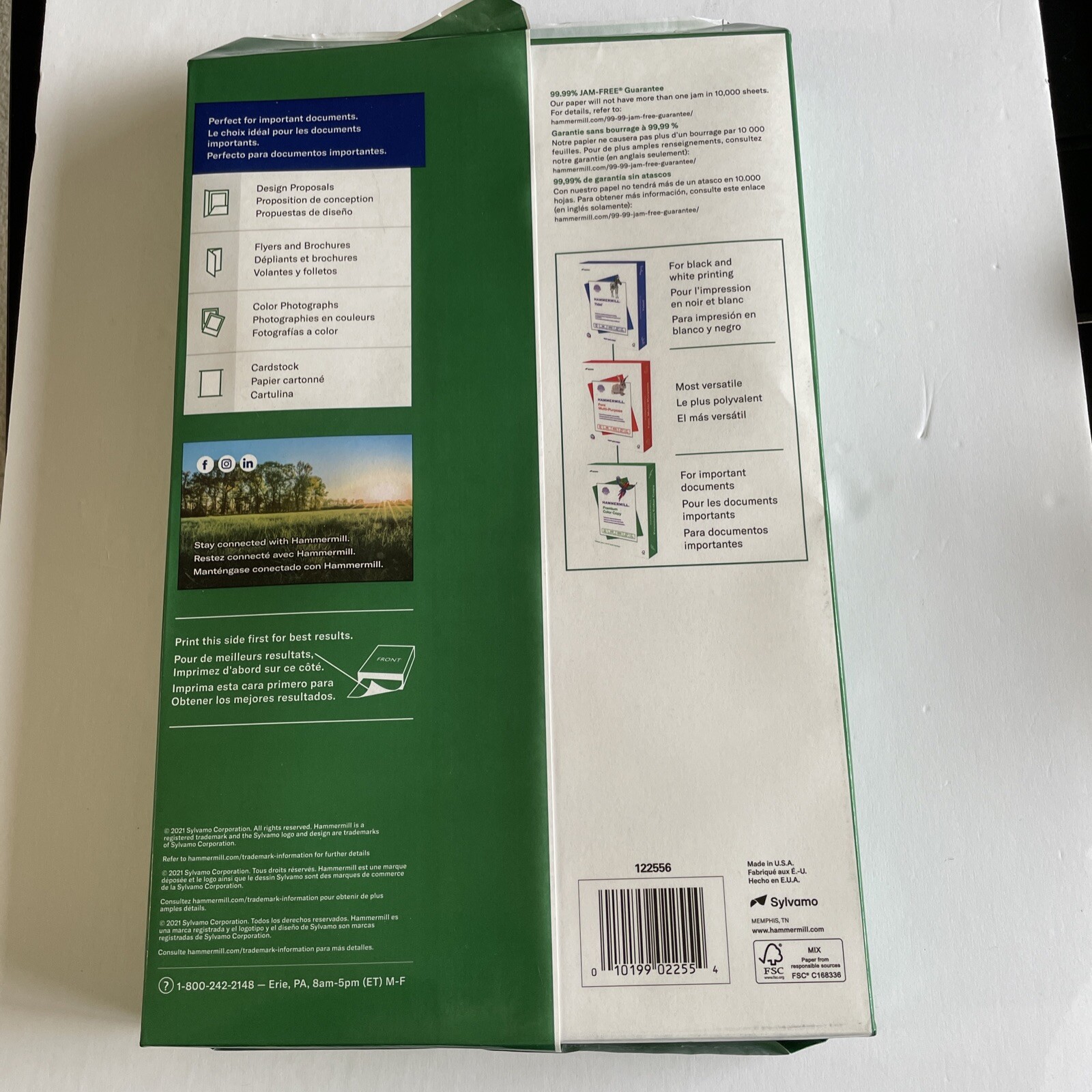 Hammermill 122556 Premium Color Copy Cover 60lb 100 Brightness 250 Sheets 17×11”