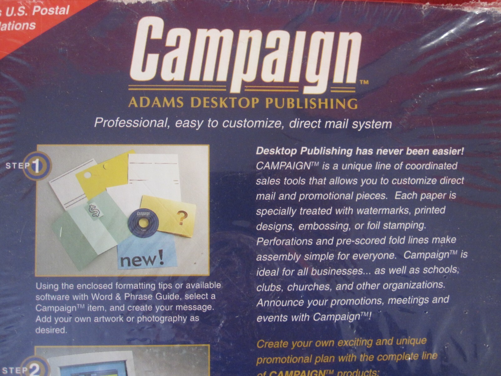 2 Boxes NEW Vintage Adams Desktop Publishing Campaign Tri-Fold Self Mailers