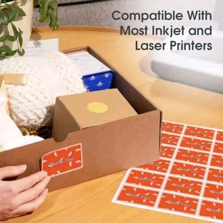 Printable Laser and Inkjet Labels – White Sticker Labels – 2″ X 5″ 30 Sheets