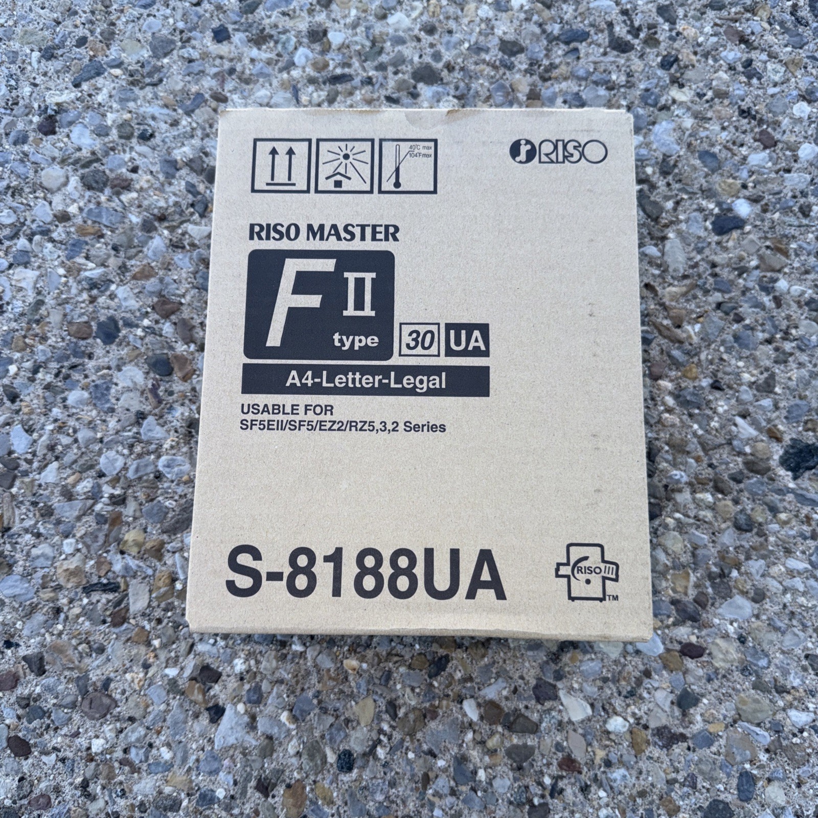 GENUIENE RISO MASTER S8188UA F TYPE ll A4 LETTER LEGAL EZ/RZ/SF-1 BOX 2 ROLLS
