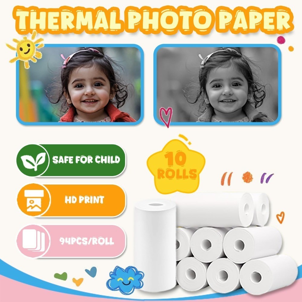 720Pcs Kids Camera Instant Print Paper Rolls 57x25mm Thermal Photo Paper
