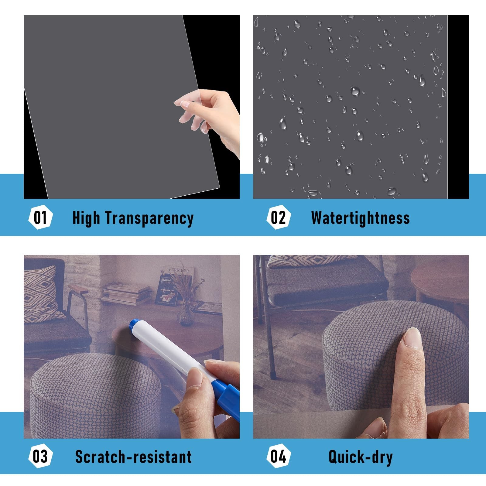50 PCS 11×17 Inch Waterproof Inkjet Transparency Film Silk Screen 5 Mil