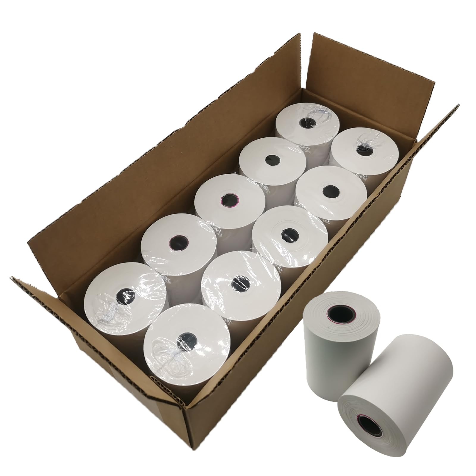 (10 Rolls) 3 1/8 x 230 Thermal Paper Rolls, BPA Free 10 white