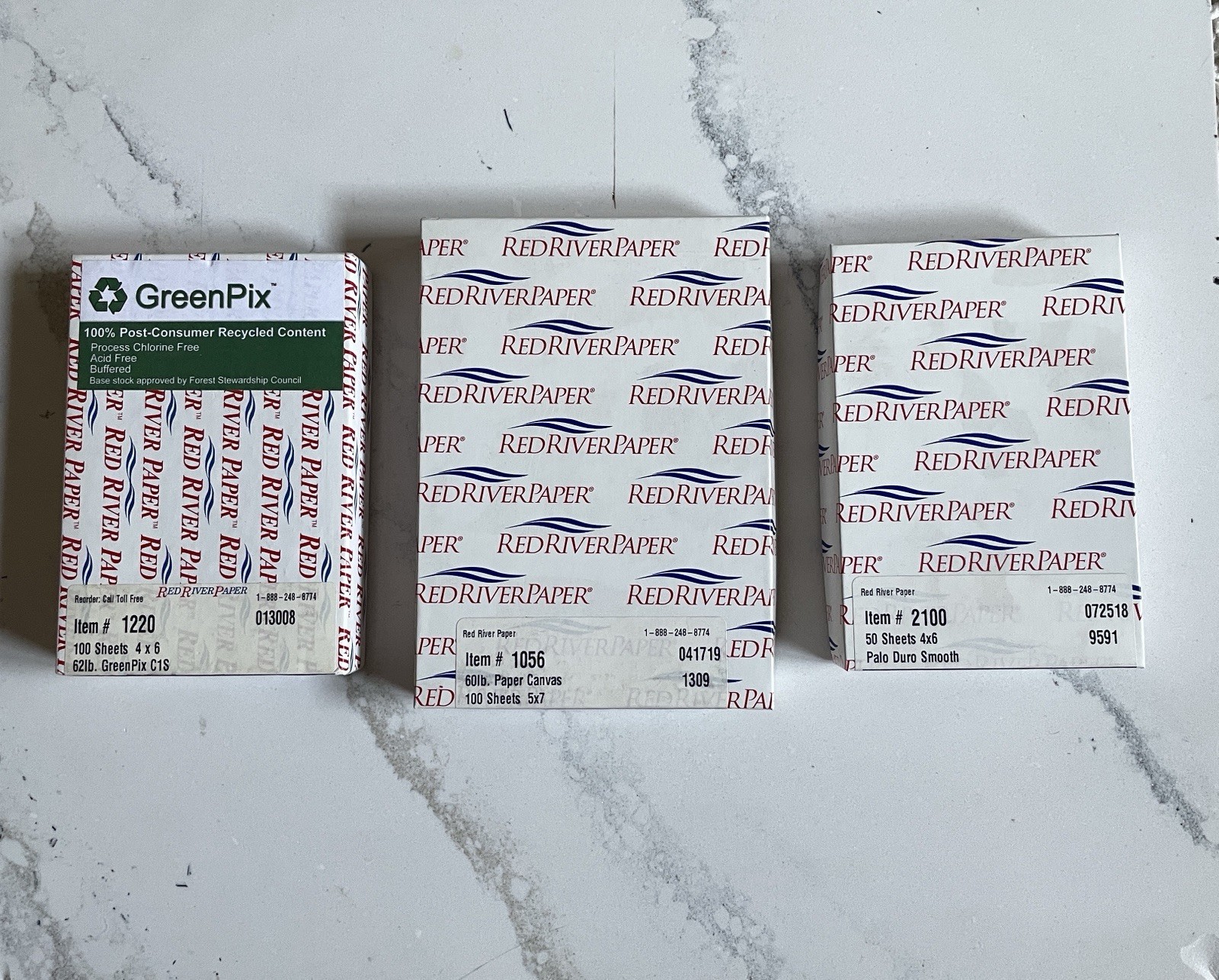 Red River Paper Lot 4×6 & 5×7 – Palo Duro Smooth, Paper Canvas, Greenpix
