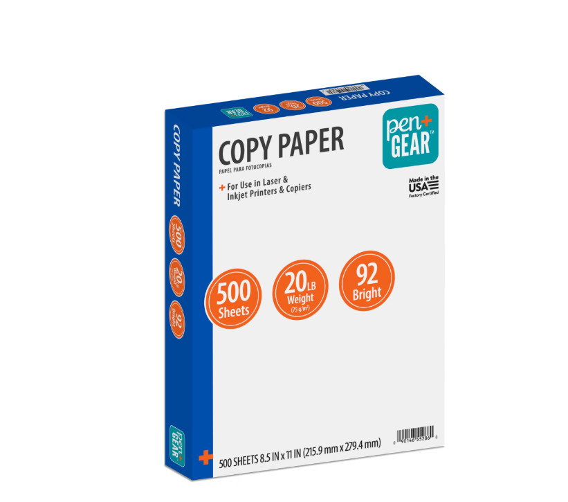 4 PACK Pen+Gear Copy Paper, 8.5″ x 11″, 20 lb, White, 500 Sheets