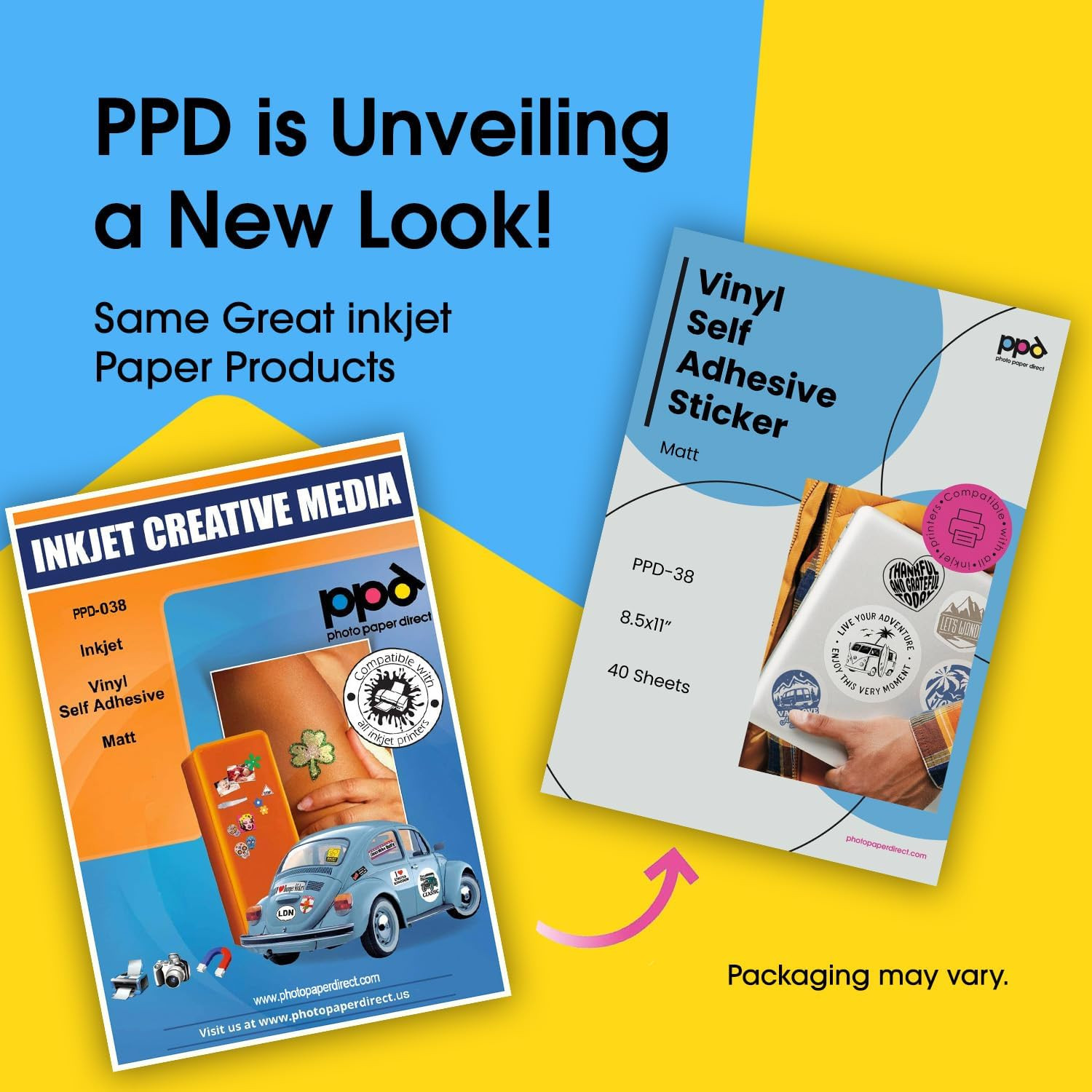 Premium Printable Vinyl Sticker Paper for Inkjet Printer – 40 Sheets Matt Sticke