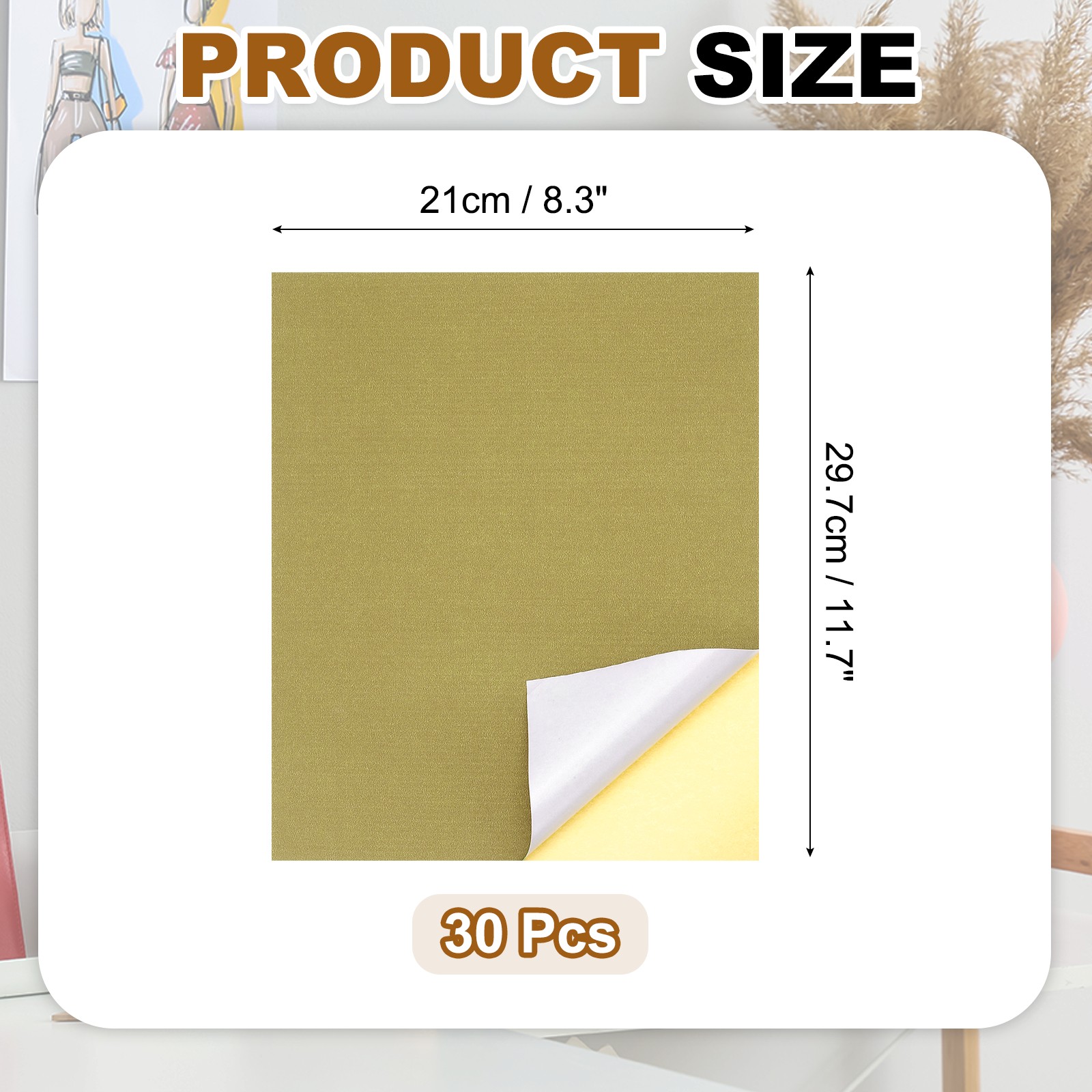 30 Sheets Printable Self Adhesive Paper for Inkjet Printer, Brown