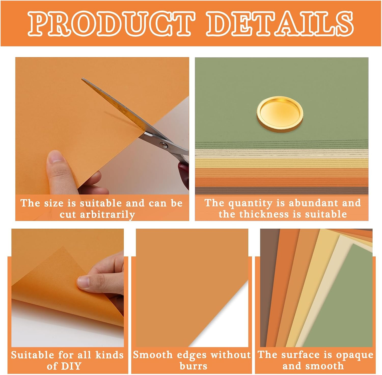 60 Sheets Boho Fall Colors Card Stock Paper Assorted Orange Green Brown Yellow C